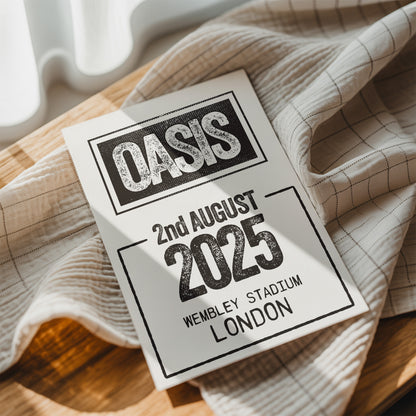Oasis 2025 - Tour Date Poster