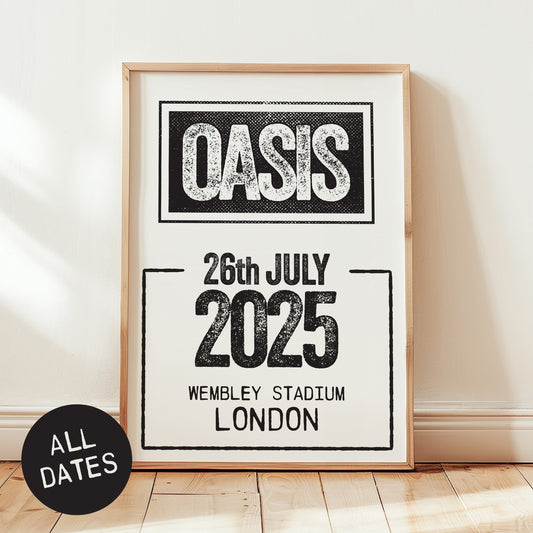 Oasis 2025 - Tour Date Poster