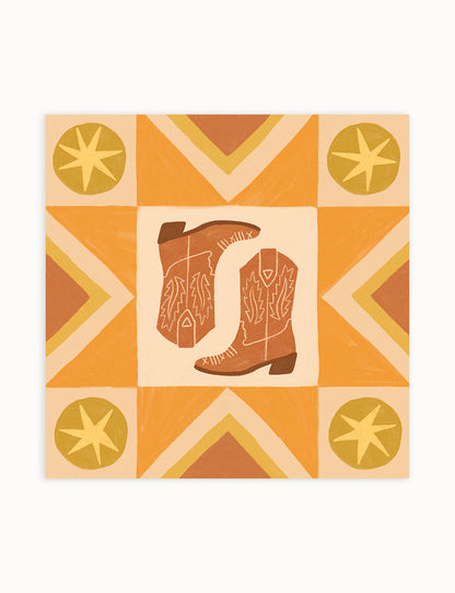 Cowboy Country Boots - Print